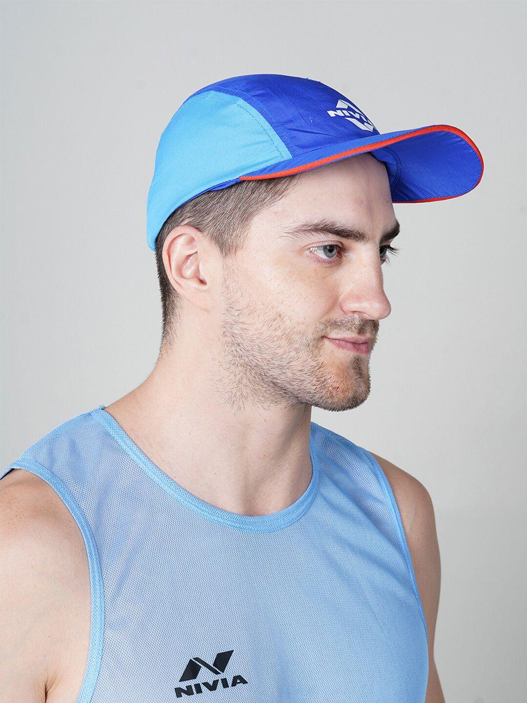 nivia men blue & navy blue printed snapback cap