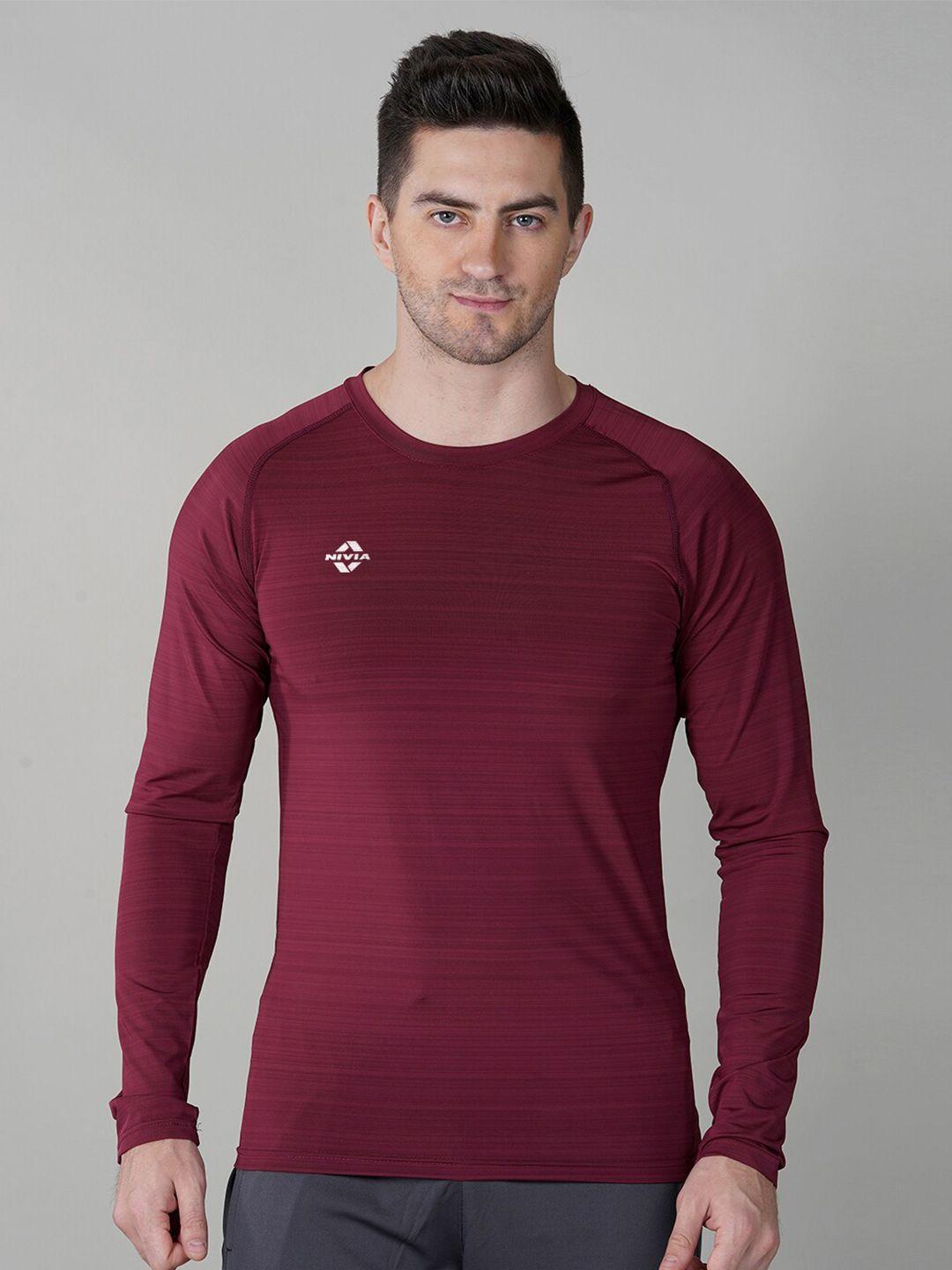 nivia men maroon t-shirt