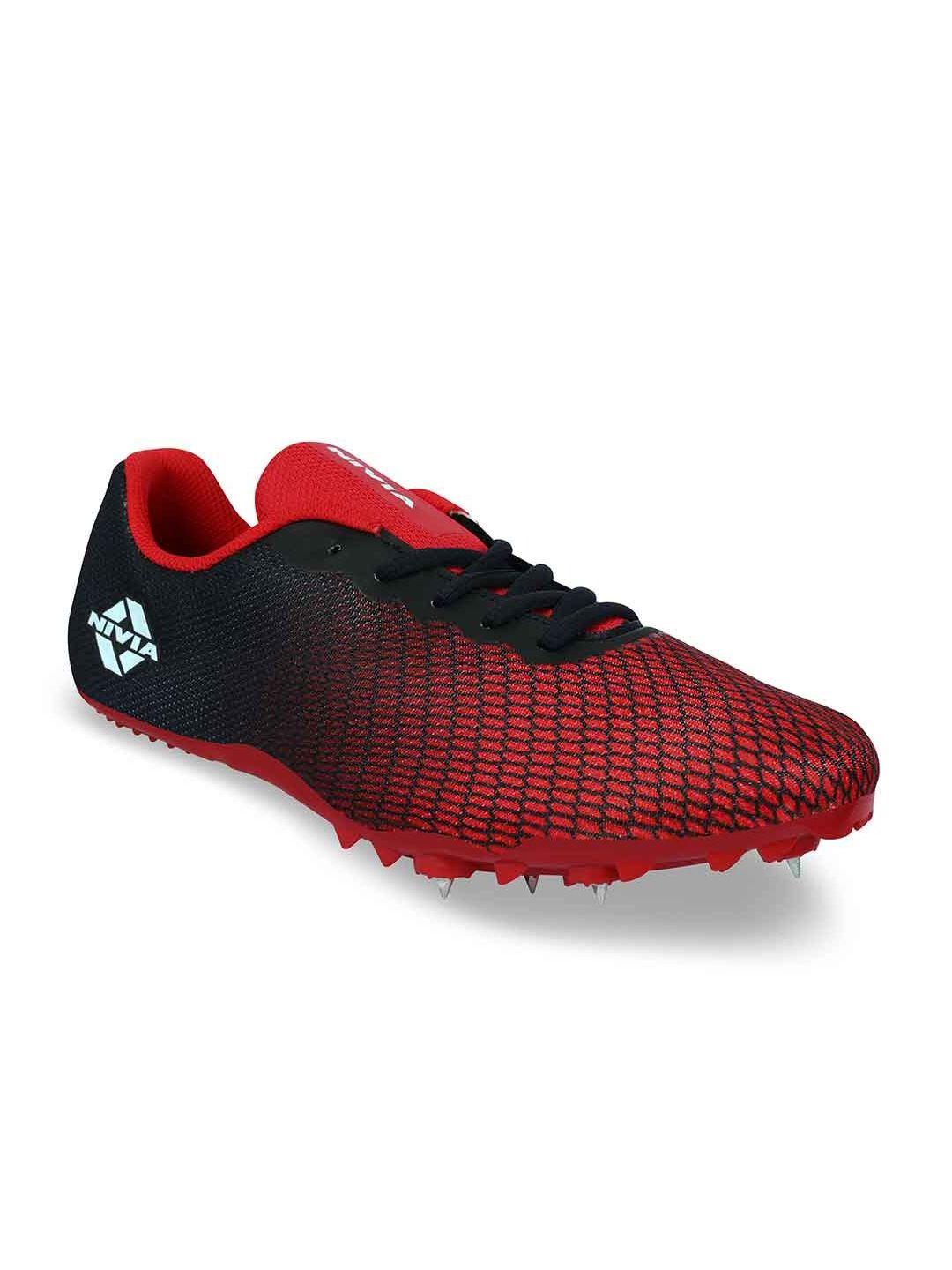 nivia men stride 2.0 athletic spikes track & field mesh non-marking football shoes