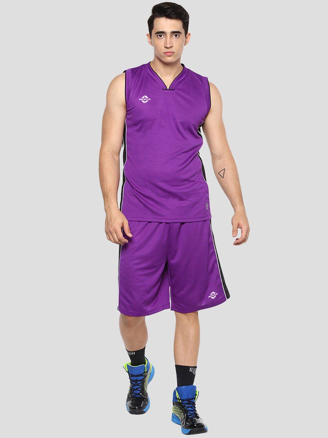 nivia panther sleeveless basketball jersey set
