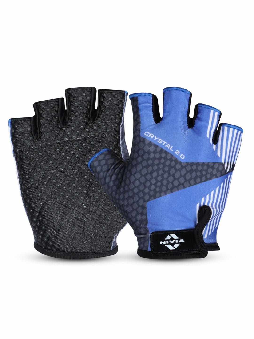 nivia unisex blue printed 2.0 fitness glove