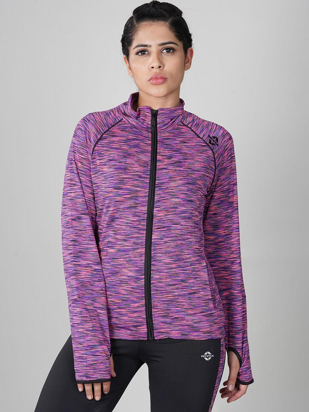 nivia women reflective strip running sporty jacket