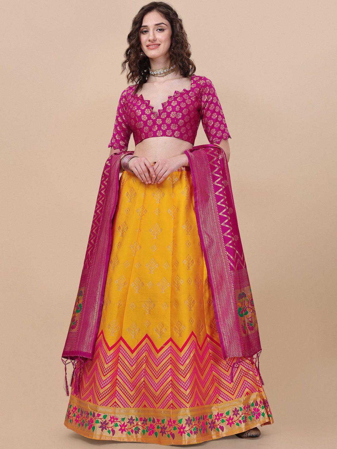 niza fashion semi-stitched lehenga & unstitched blouse with dupatta