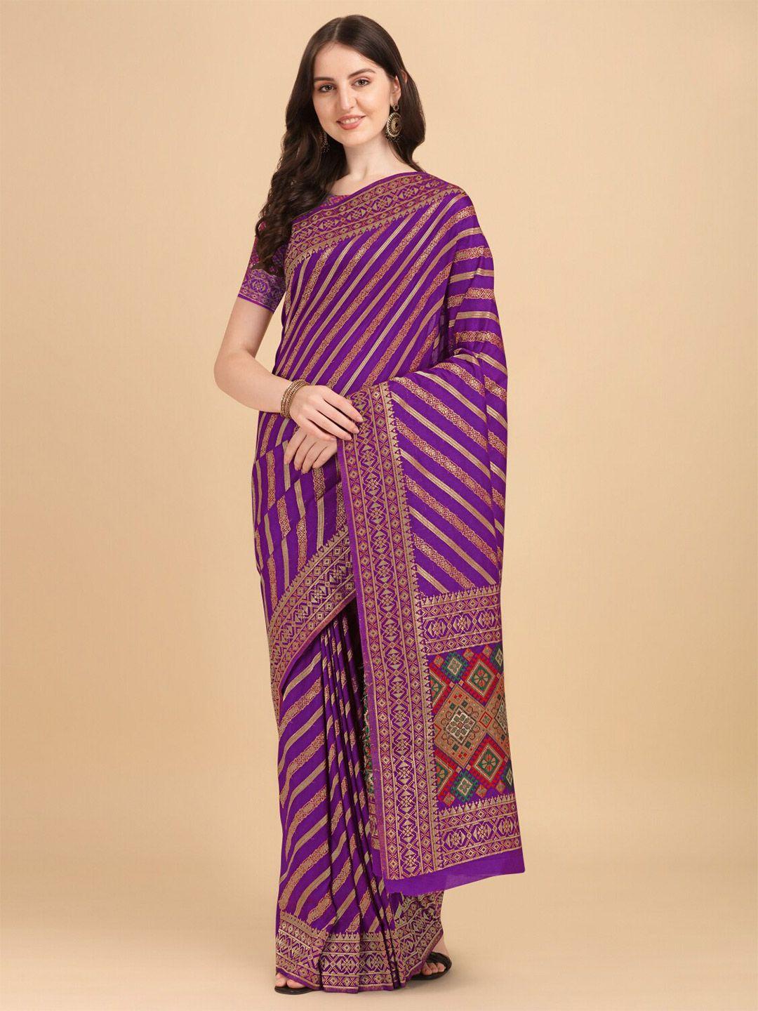 nk textiles purple leheriya handloom leheriya saree
