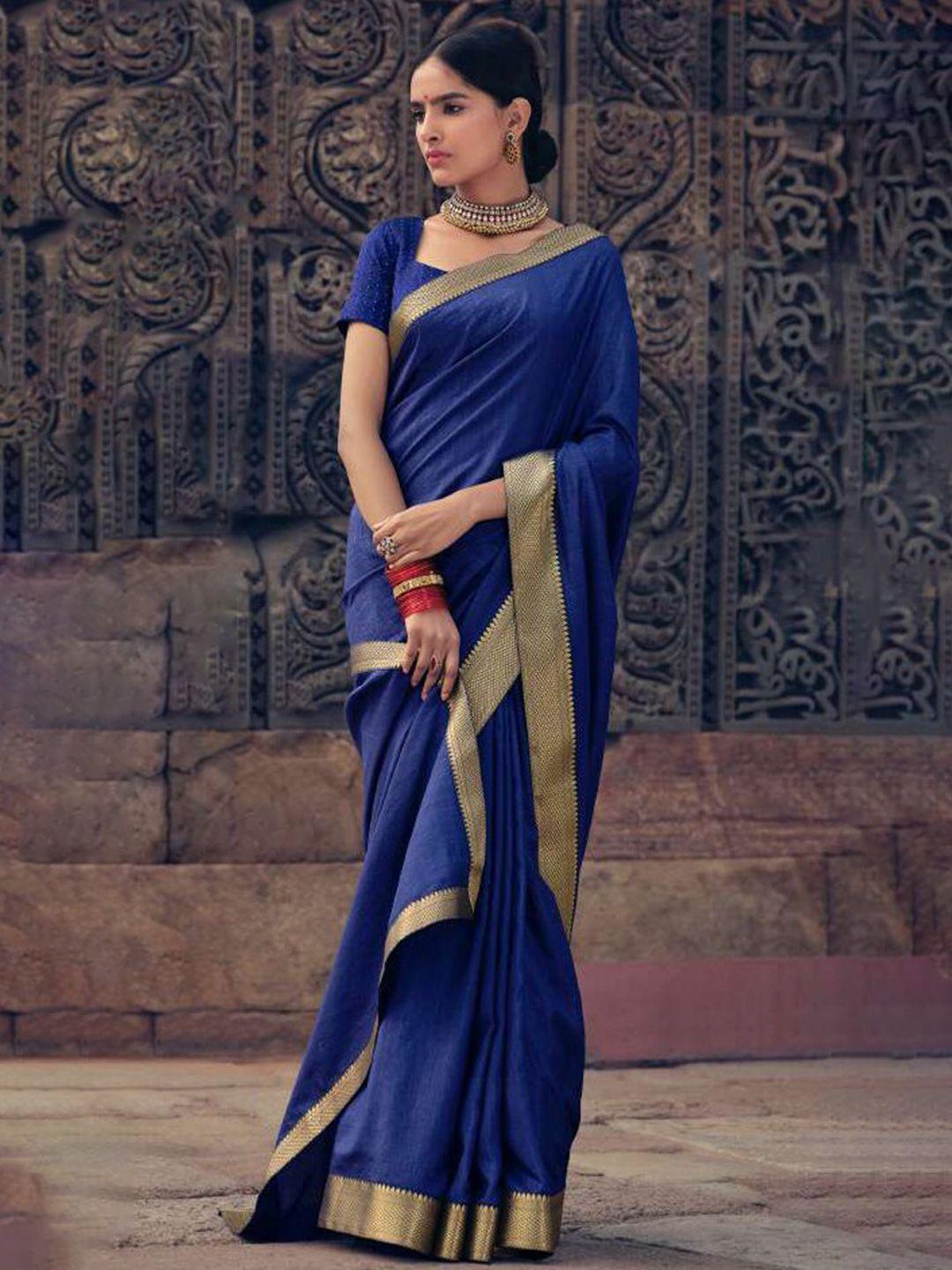 nk textiles blue ombre silk blend designer tussar saree