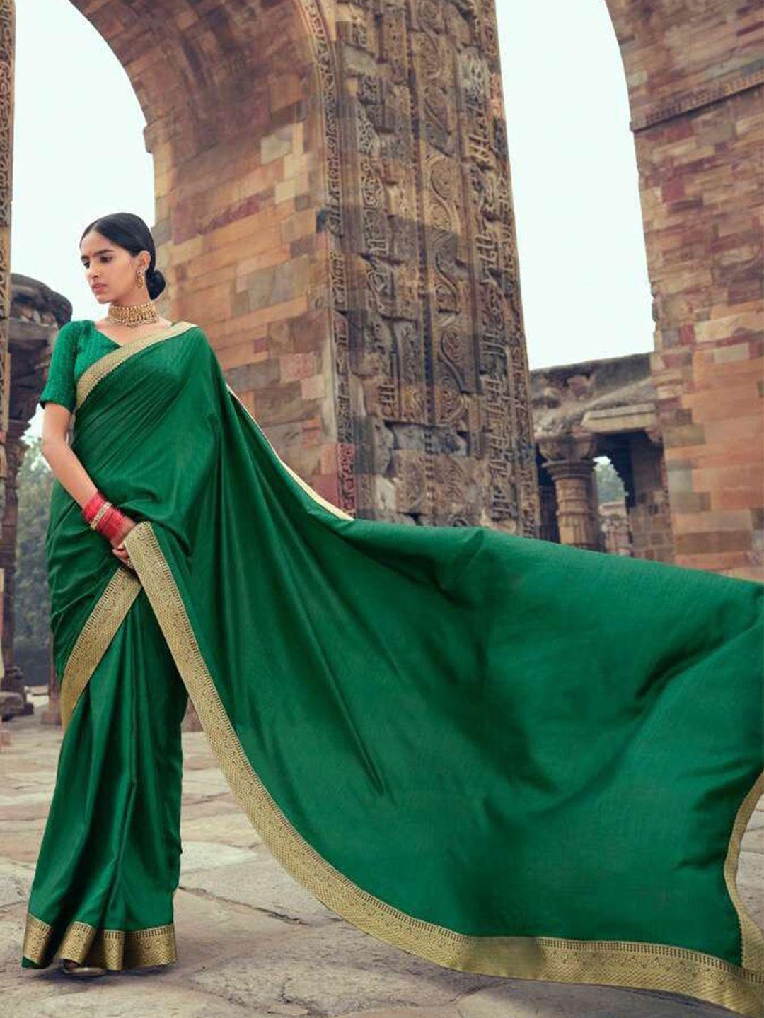 nk textiles green ombre silk blend designer tussar saree