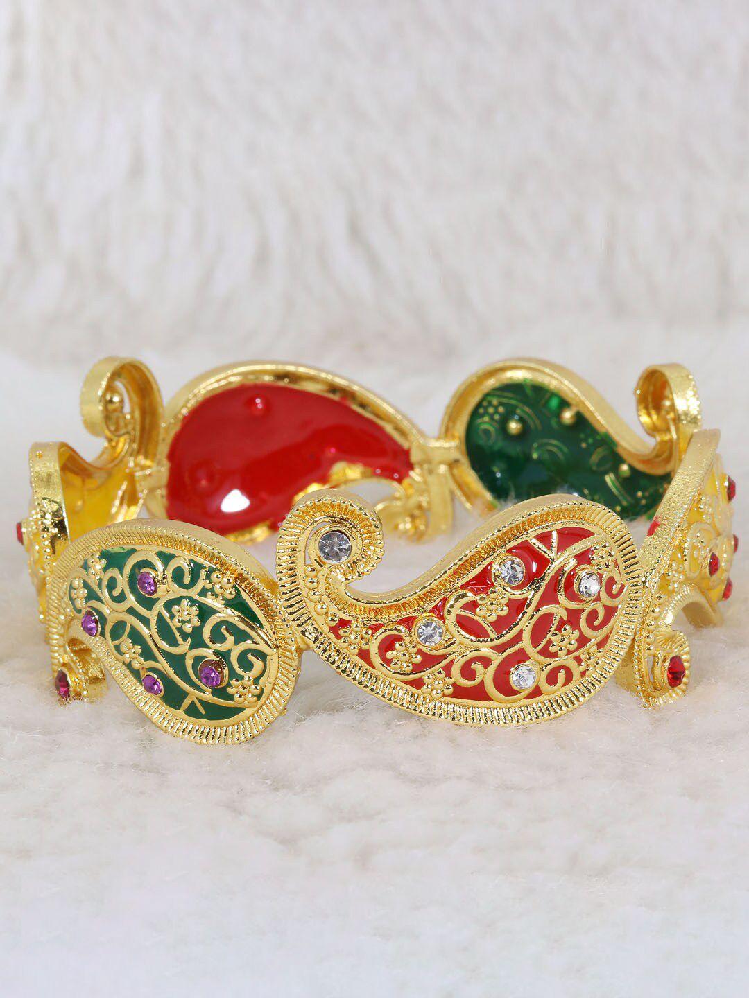 nmii gold-plated stone-studded bangles