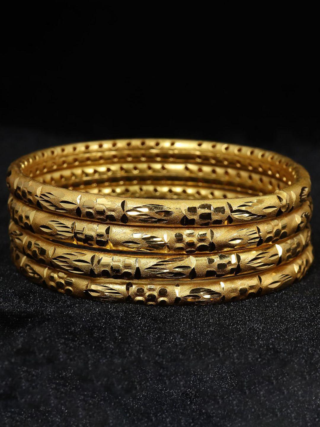 nmii pack of 4 gold-plated  bangles