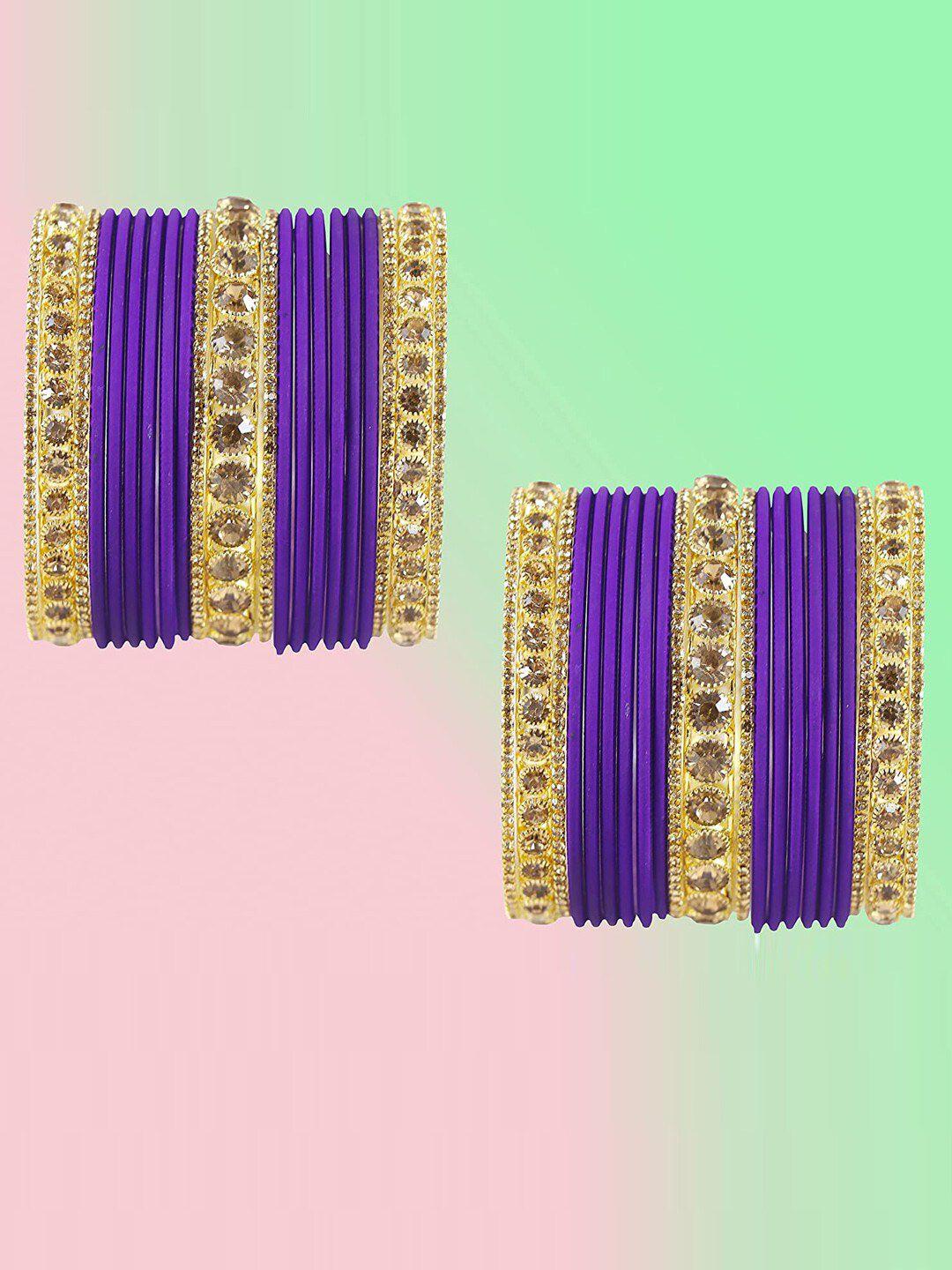 nmii 42 pcs zircon gemstone studded antique bangles