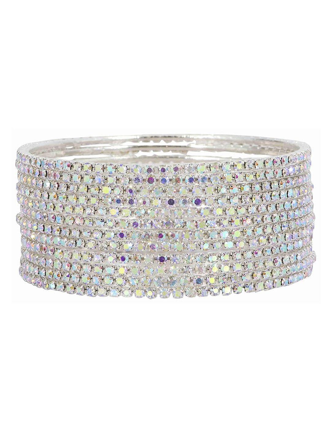 nmii classic fashion set of 12 crystal-studded antique bangles