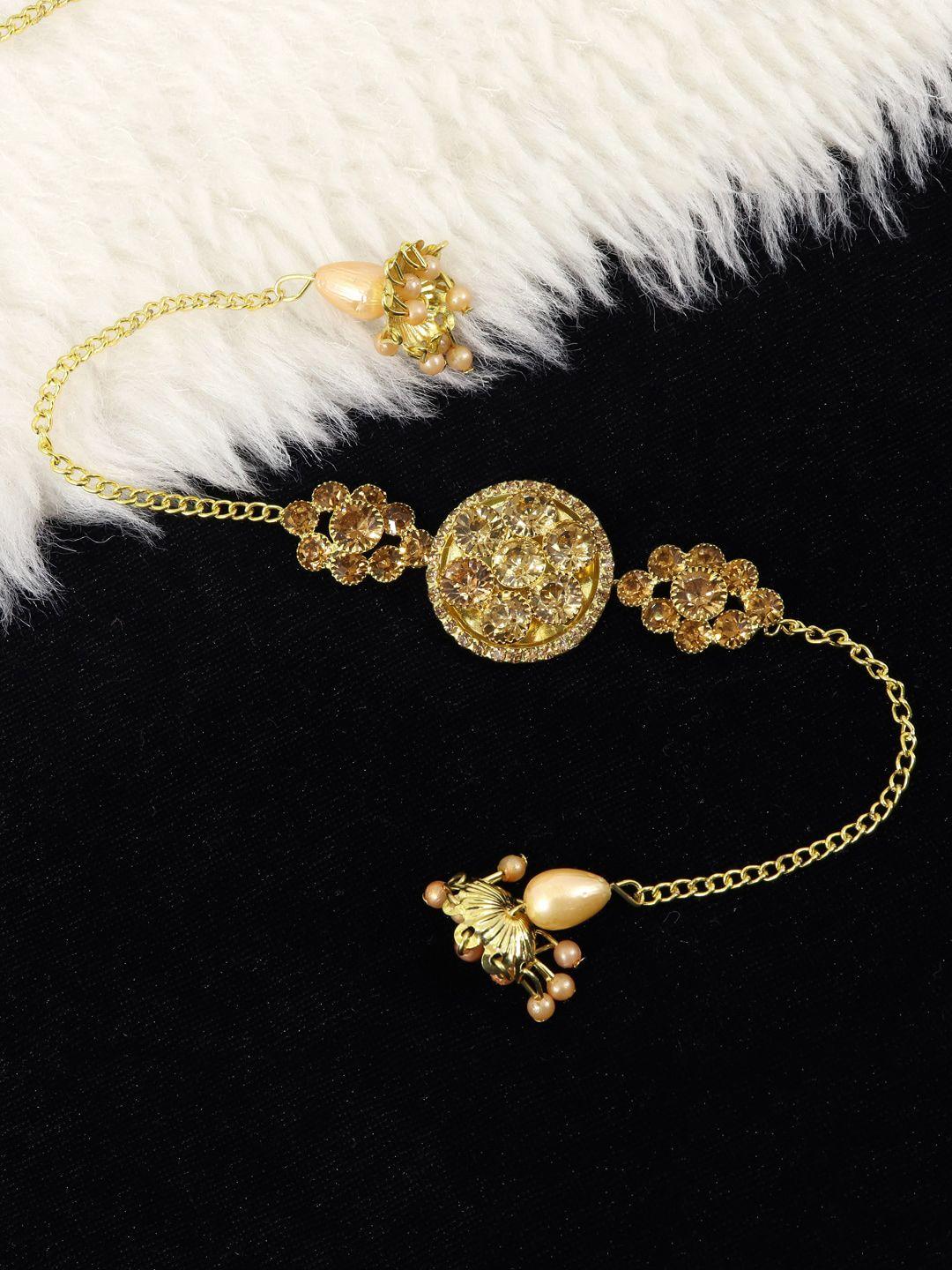 nmii pack of 2 gold-plated charm bracelet