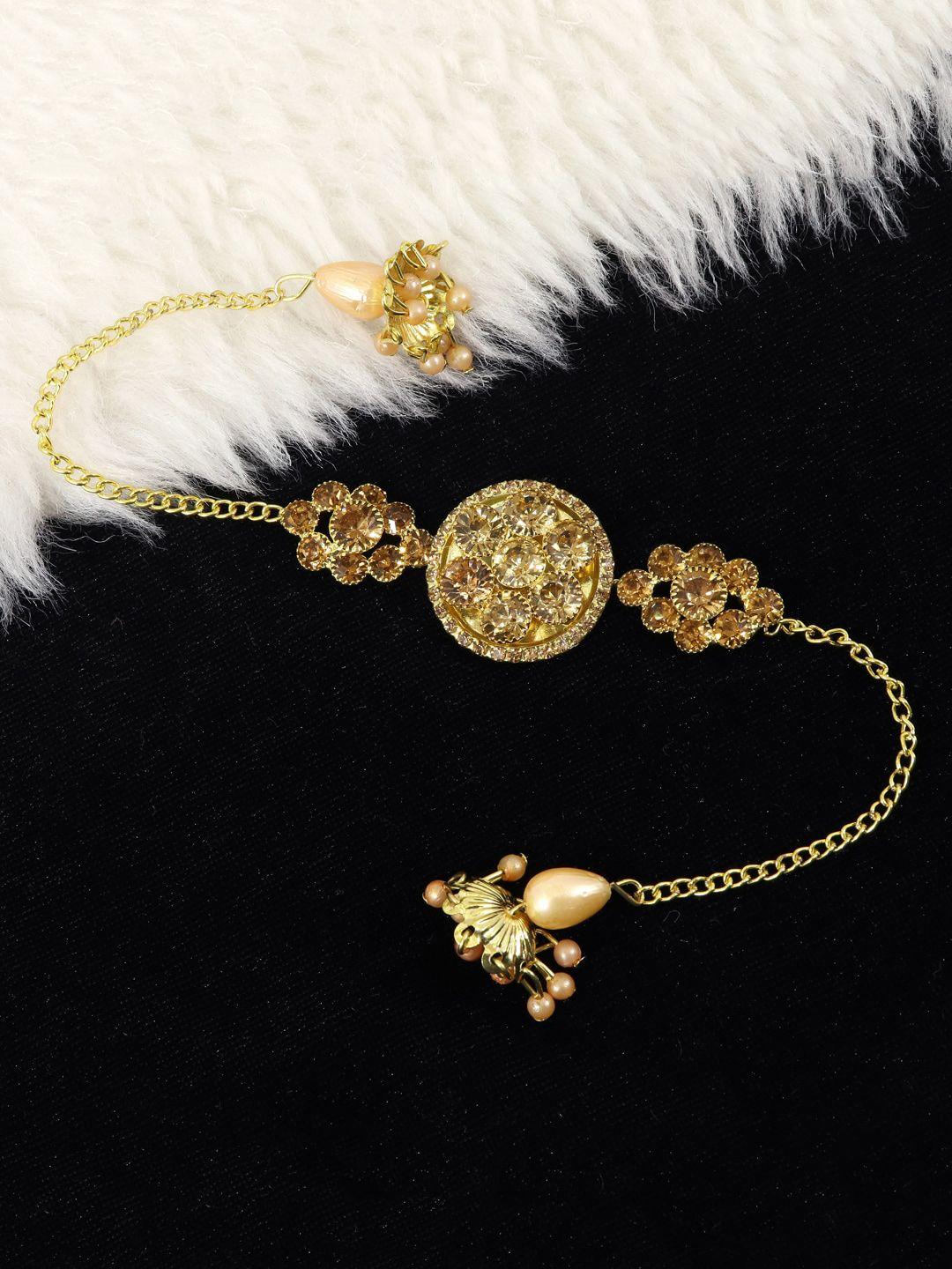 nmii pack of 4 gold-plated charm bracelet