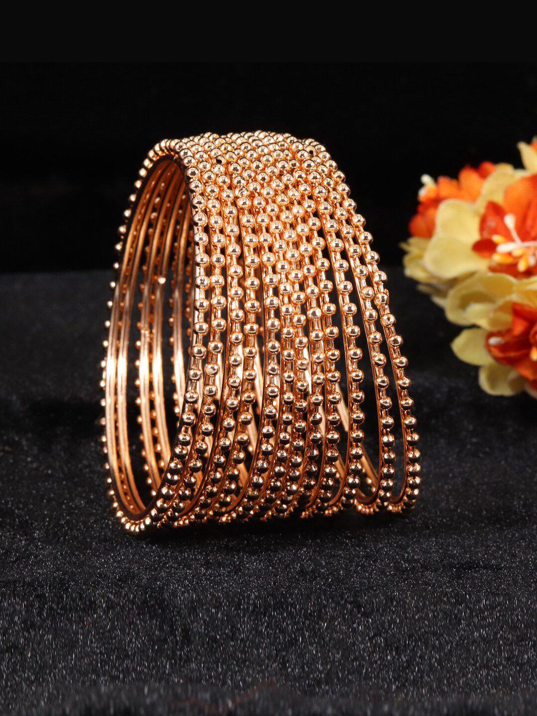 nmii set of 12 rose gold-plated bangles