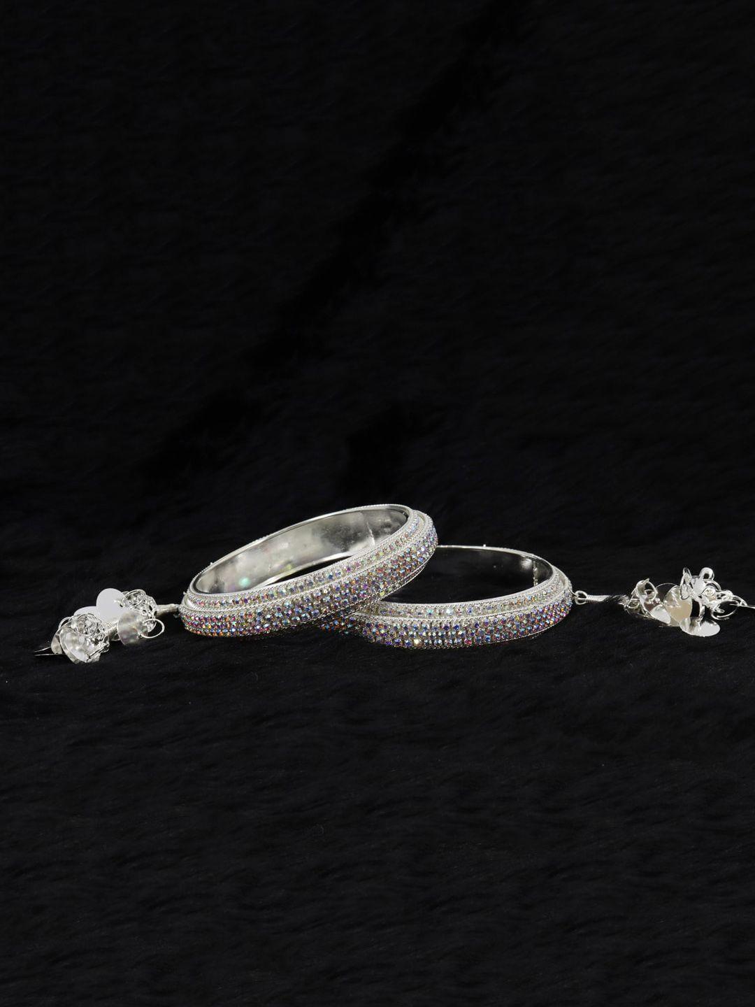 nmii set of 2 american diamond-studded latkan bangles