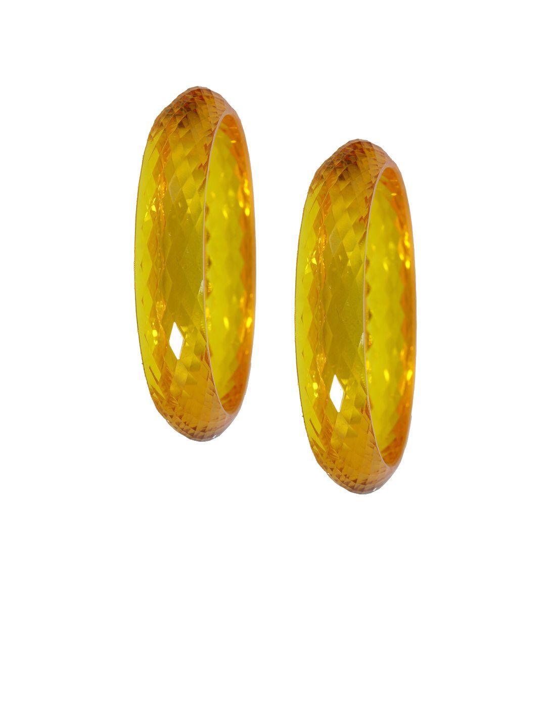 nmii set of 2 diamond cut pattern kada bangles