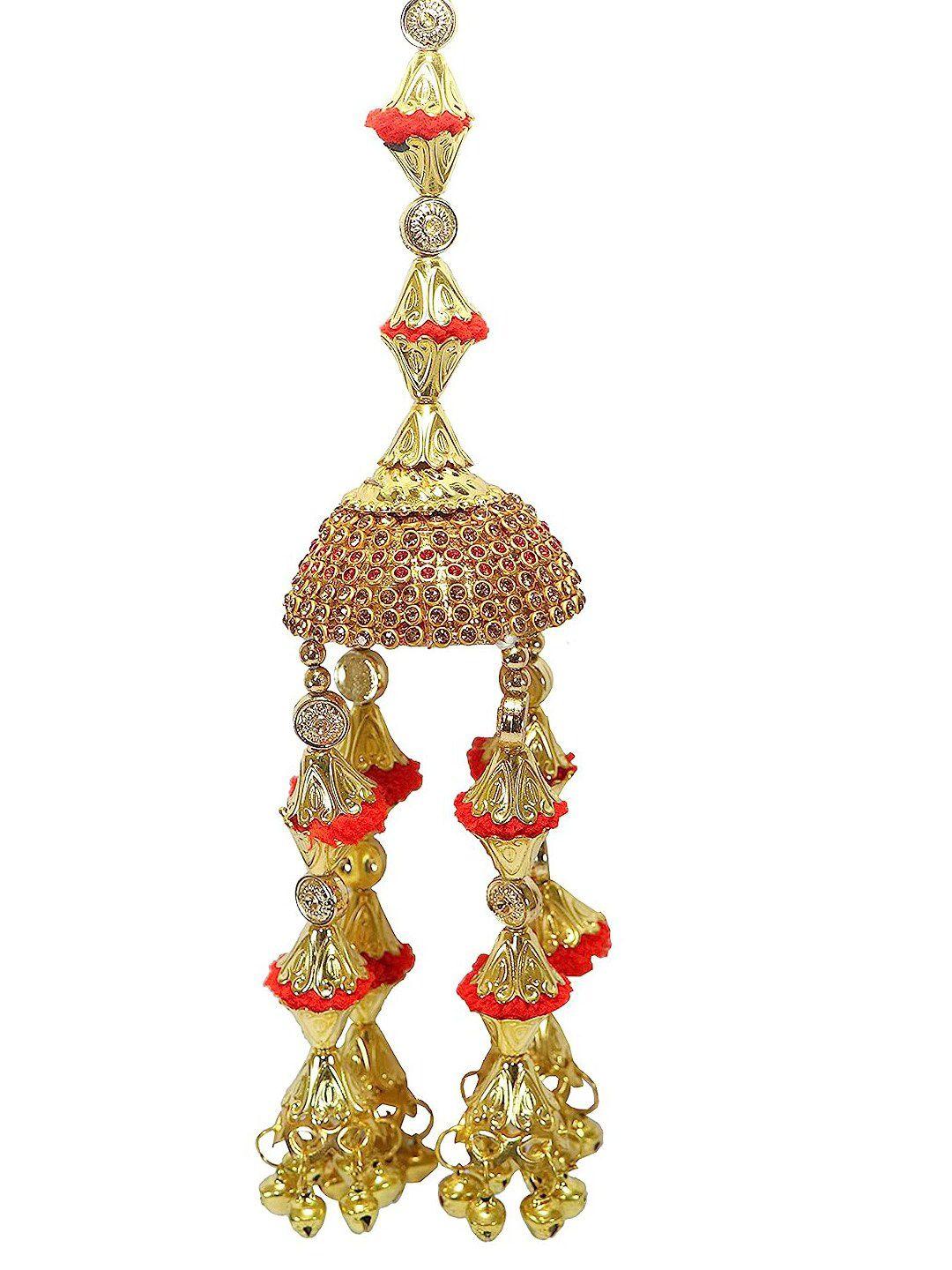 nmii set of 2 gold-plated stone-studded kaleeras