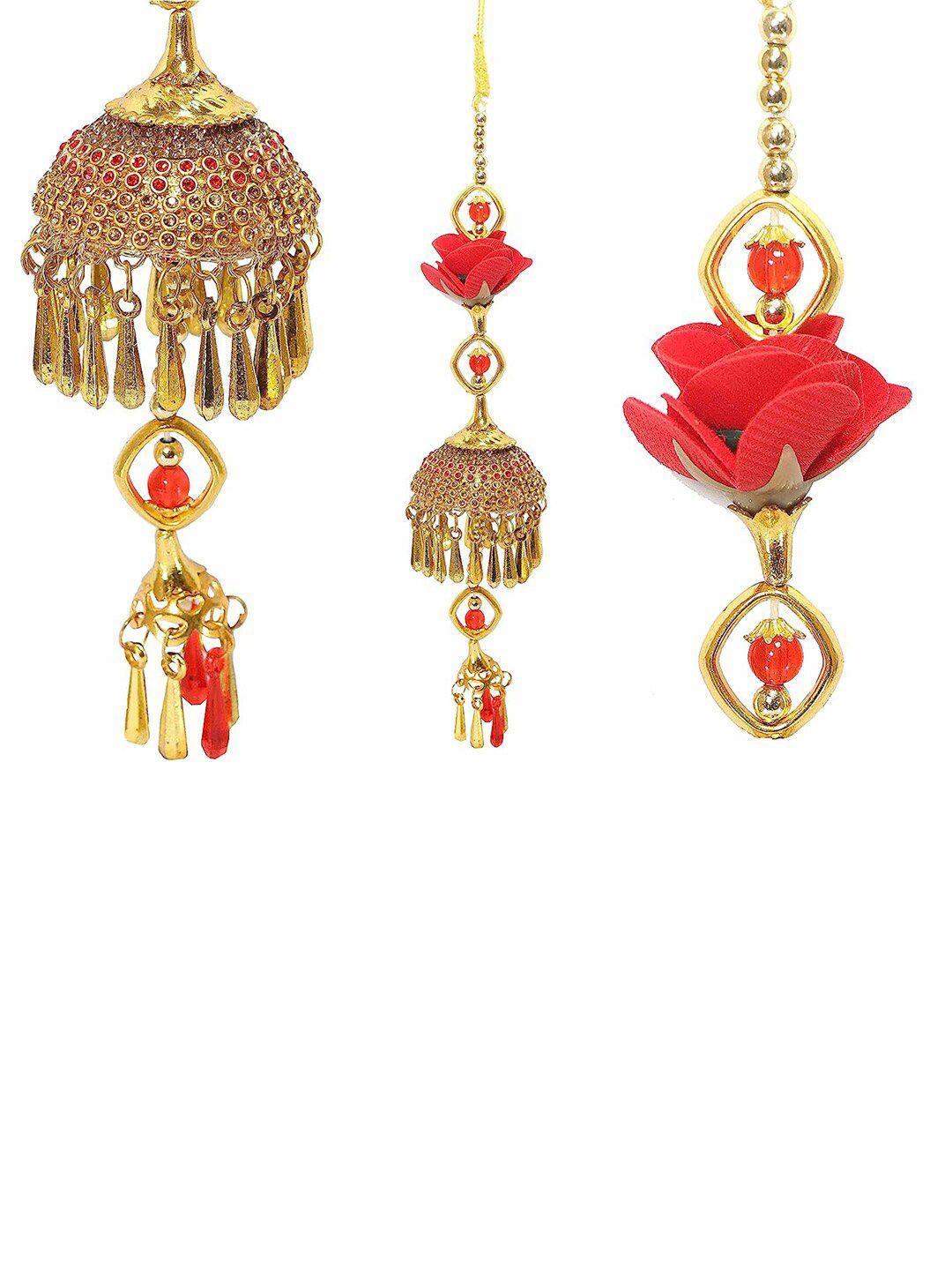 nmii set of 2 gold-plated stone-studded kaleeras