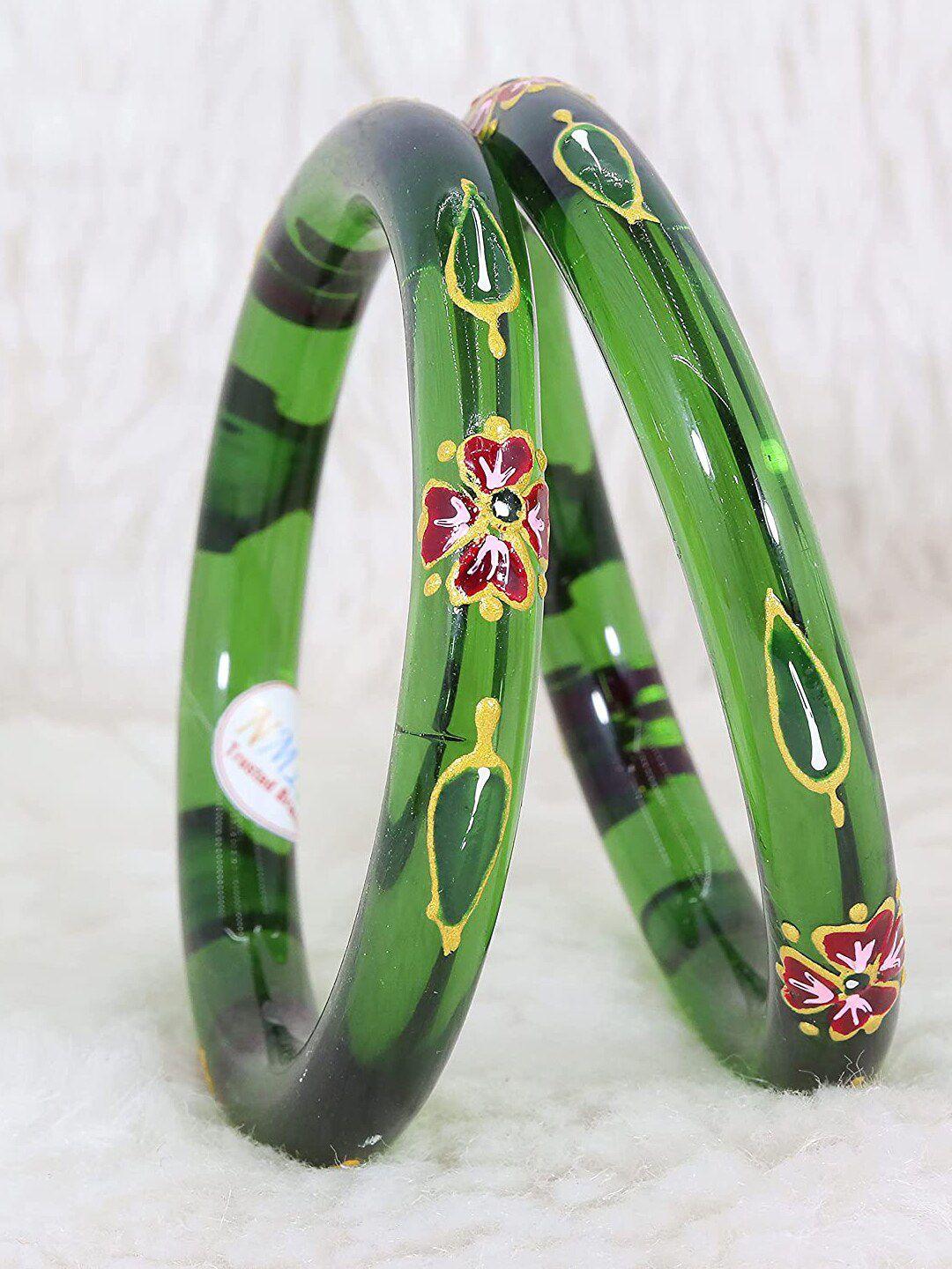 nmii set of 2 leaf printed bangles