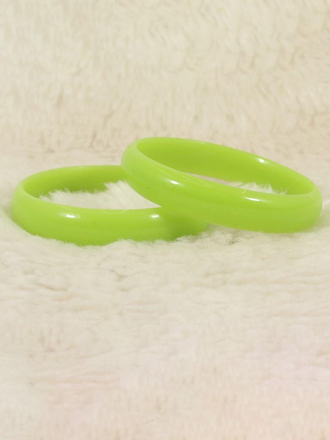 nmii set of 2 plain simple glass kada bangles