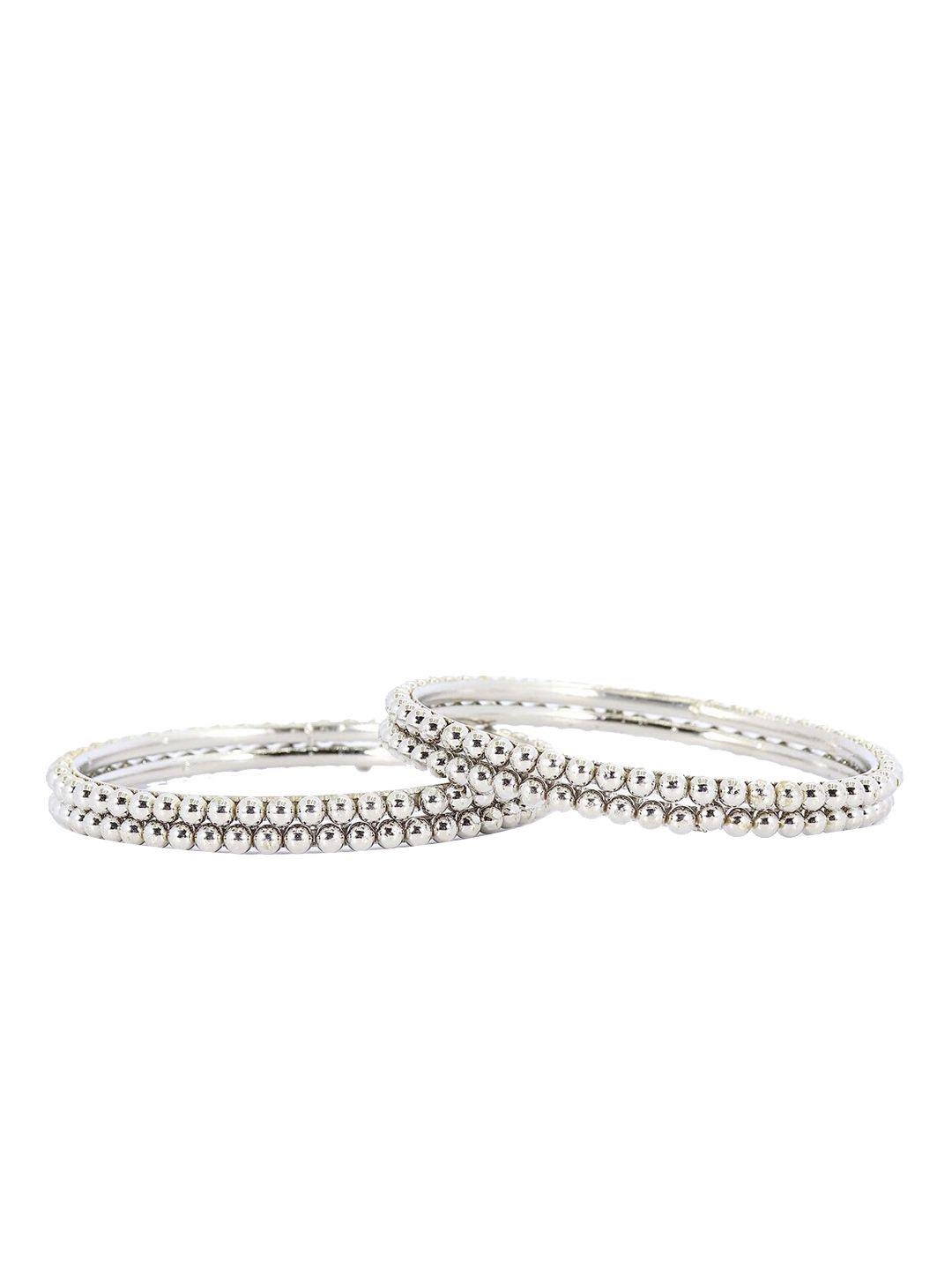 nmii set of 4 crystal ball chain studded bangles