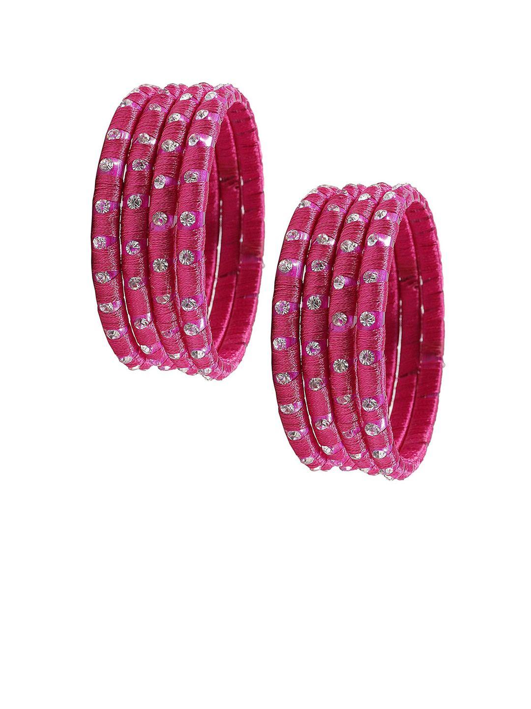 nmii women set of 8 zircon studded bangles