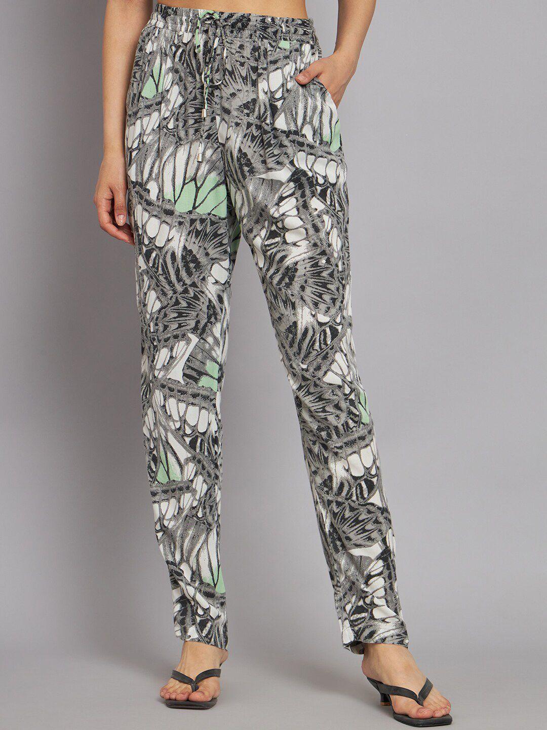 nobarr abstract printed mid-rise trouser