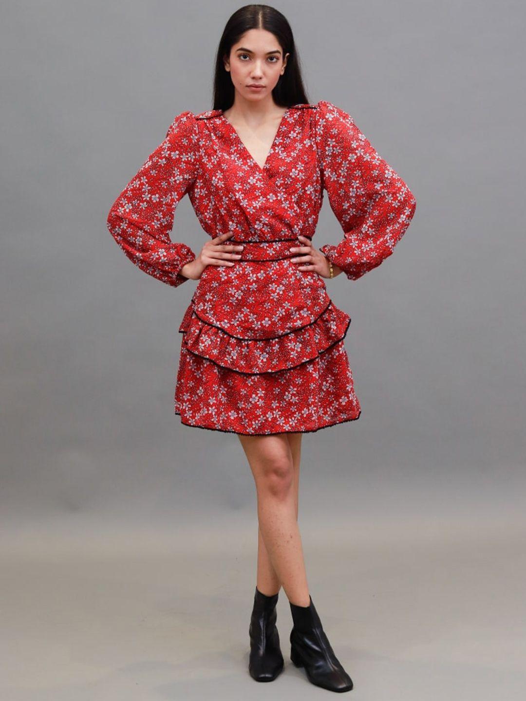 nobarr floral print puff sleeve dress