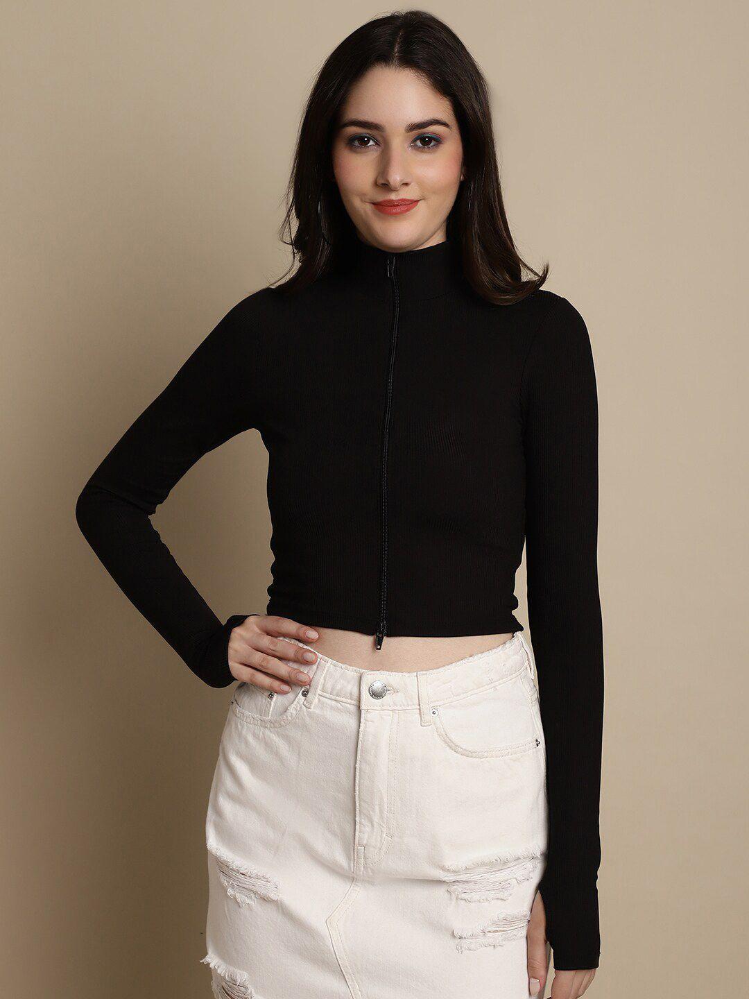 nobarr high neck crop fitted top