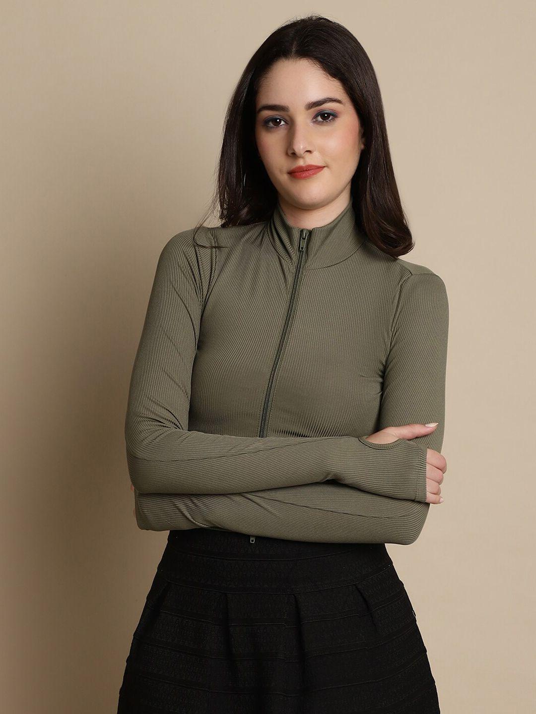 nobarr high neck crop fitted top