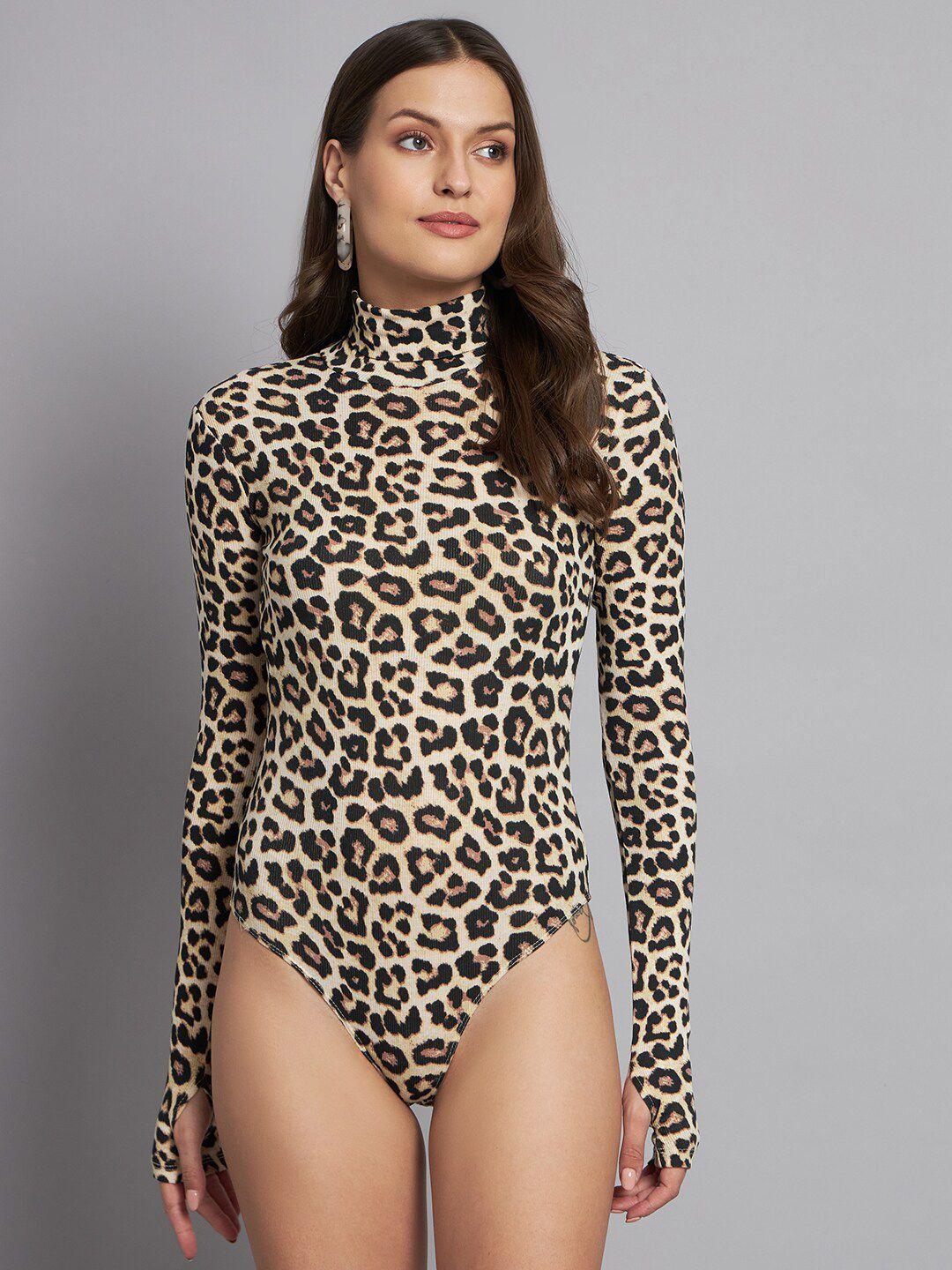 nobarr printed high neck bodysuit