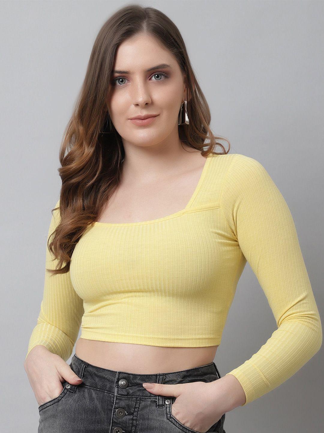 nobarr square neck crop top