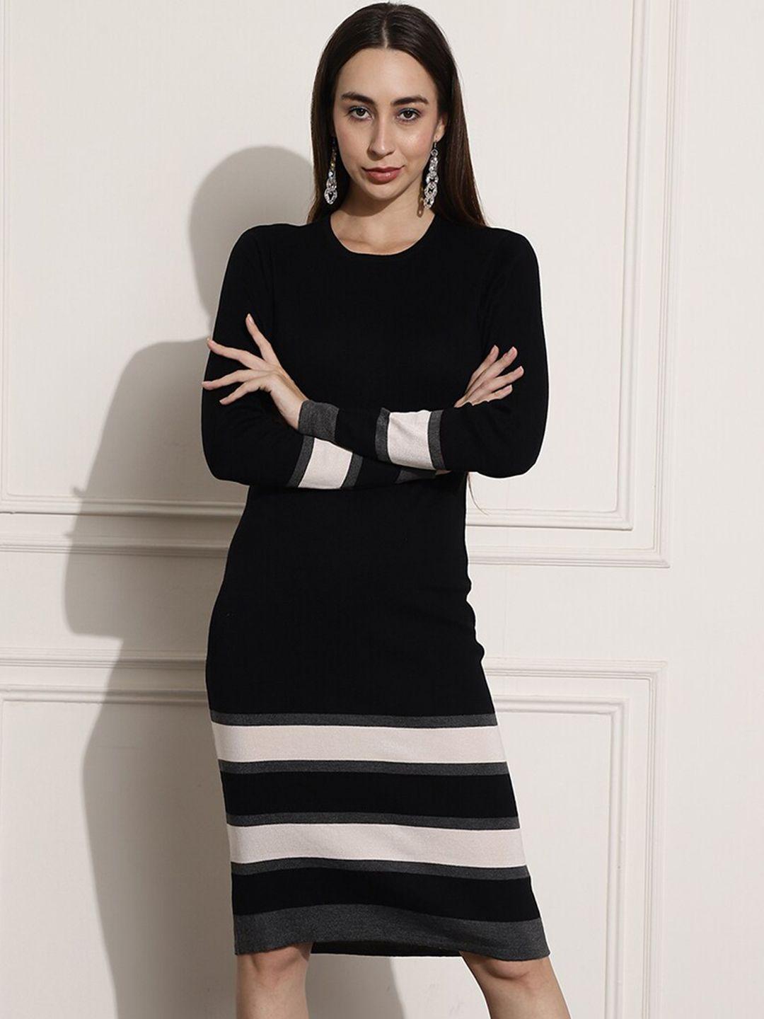 nobarr striped sheath dress