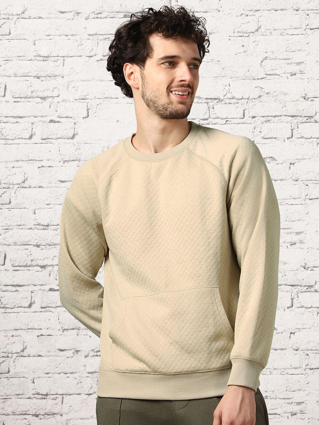 nobero checked self design quilted pullover