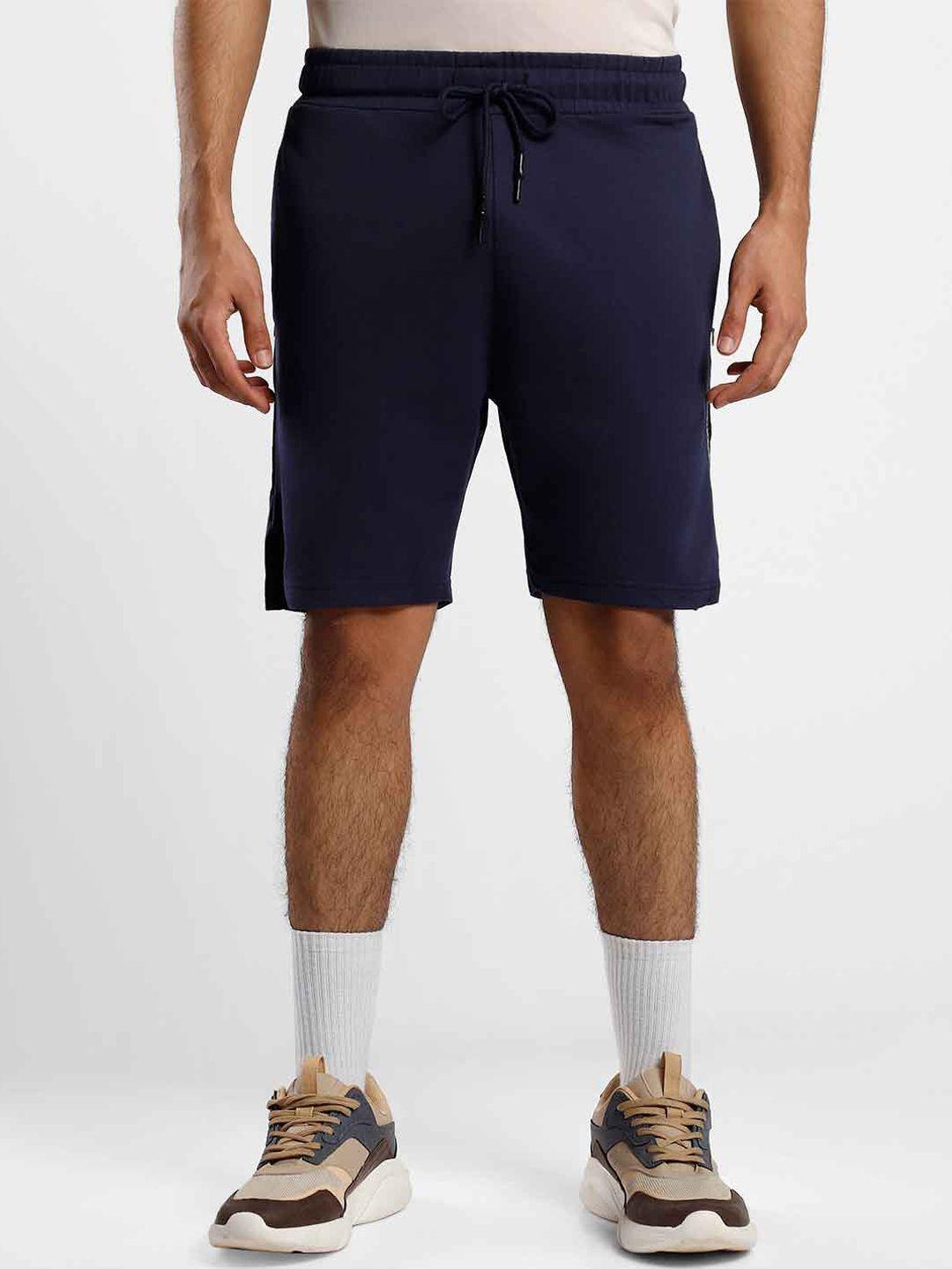 nobero men navy blue loose fit shorts