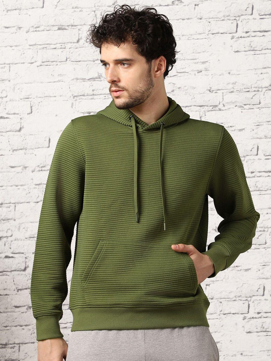 nobero self design hooded pullover sweatshirt