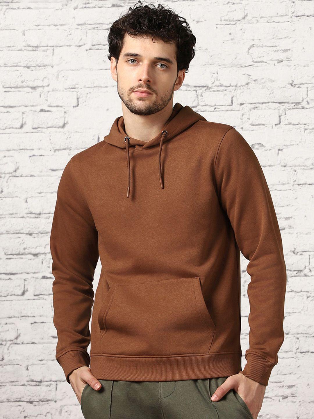 nobero men brown hooded sweatshirt