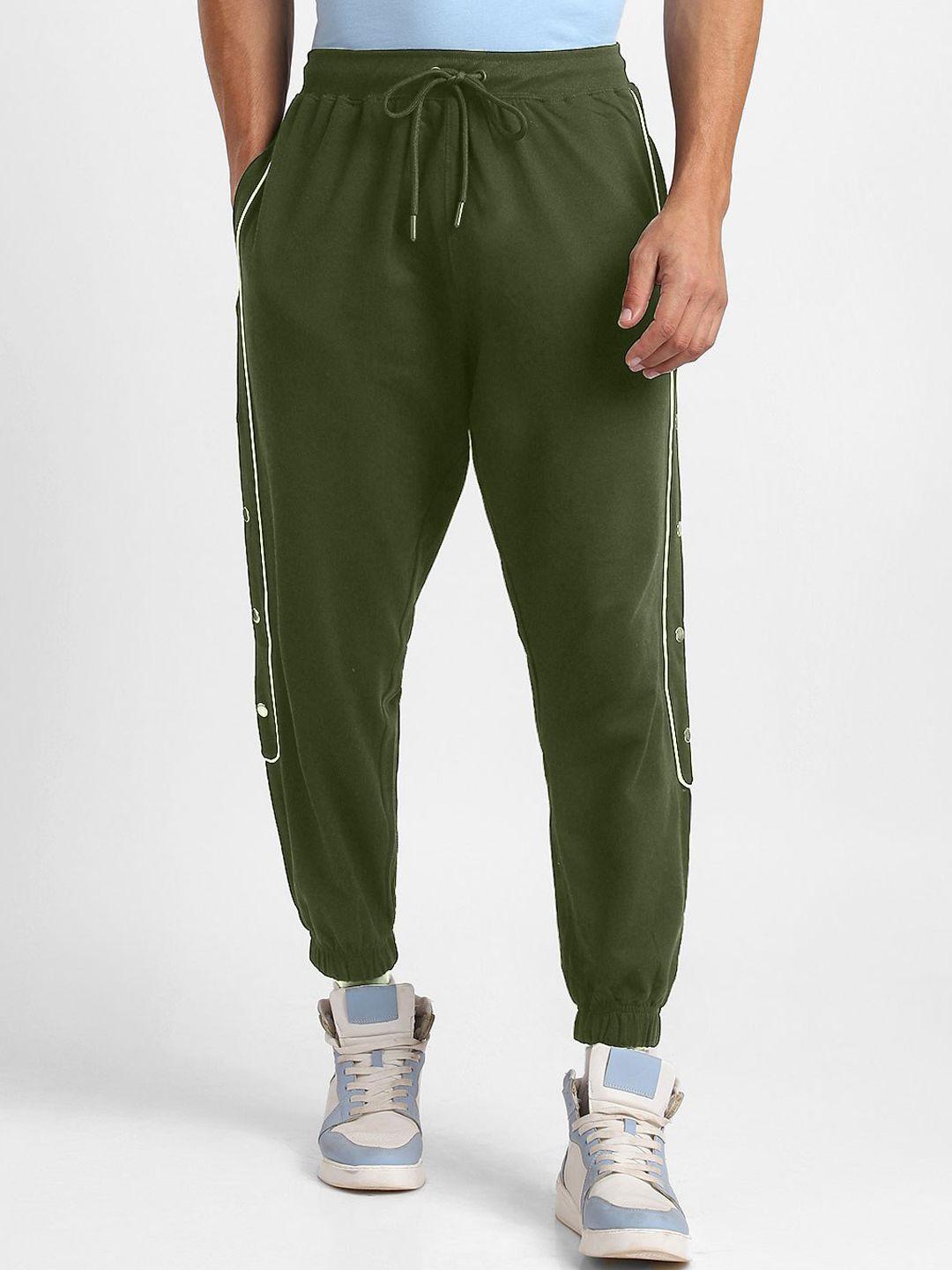 nobero men mid-rise relaxed-fit pure cotton joggers