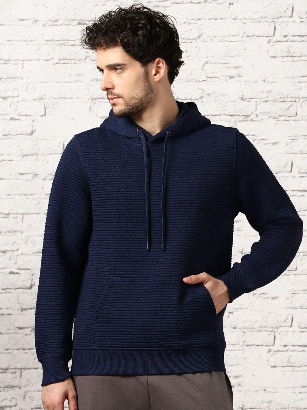 nobero self design quilted hooded pullover