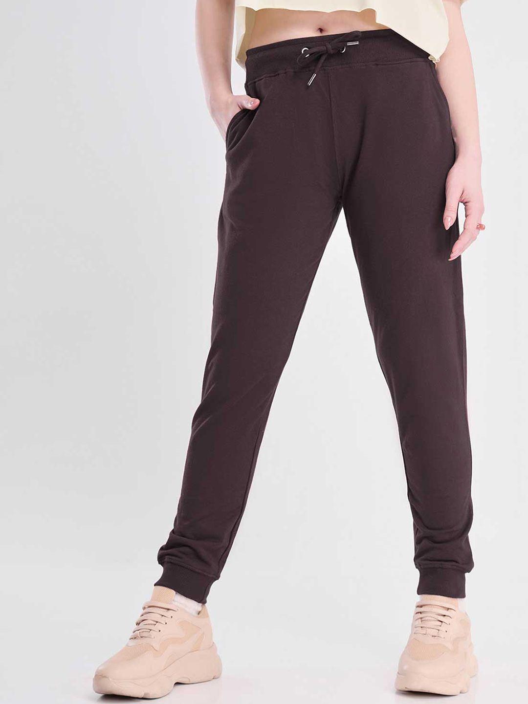 nobero women brown joggers trousers