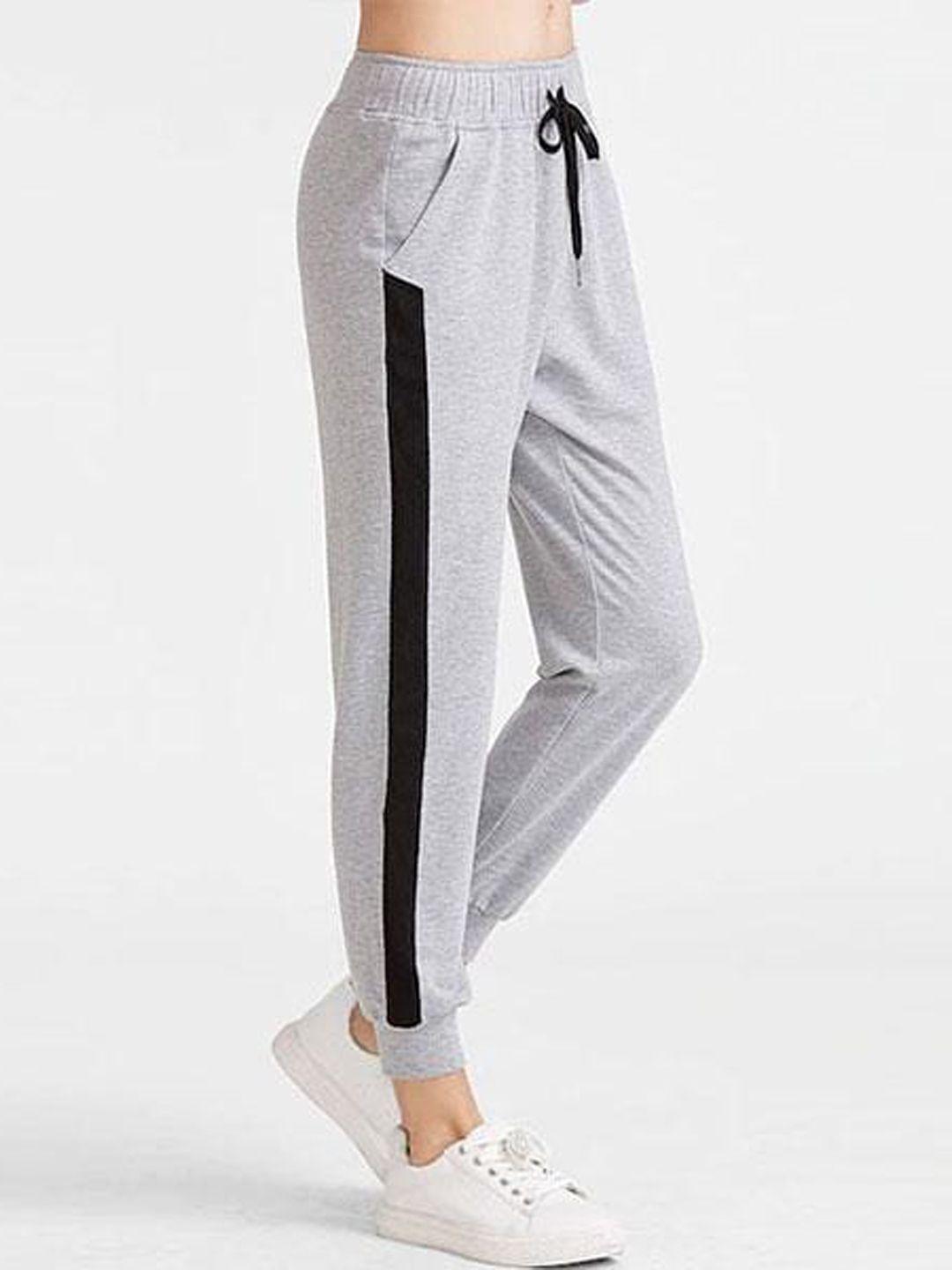 nobero women striped regular fit cotton joggers