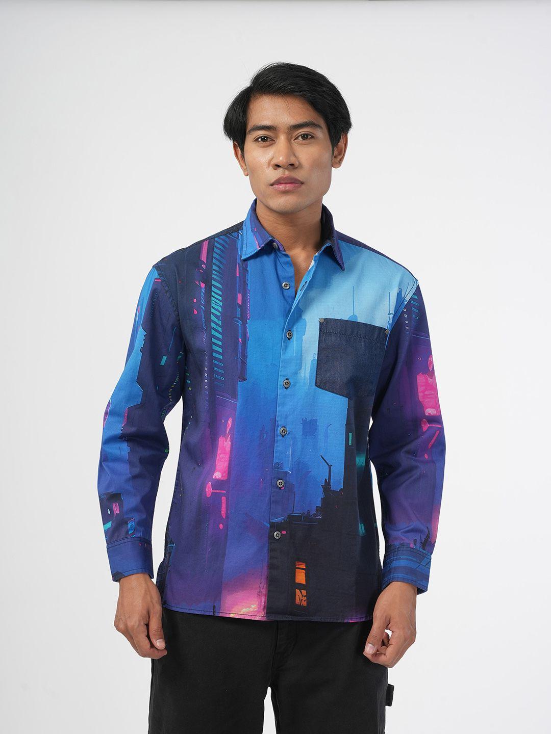 nobiy graphic printed pure cotton casual shirt