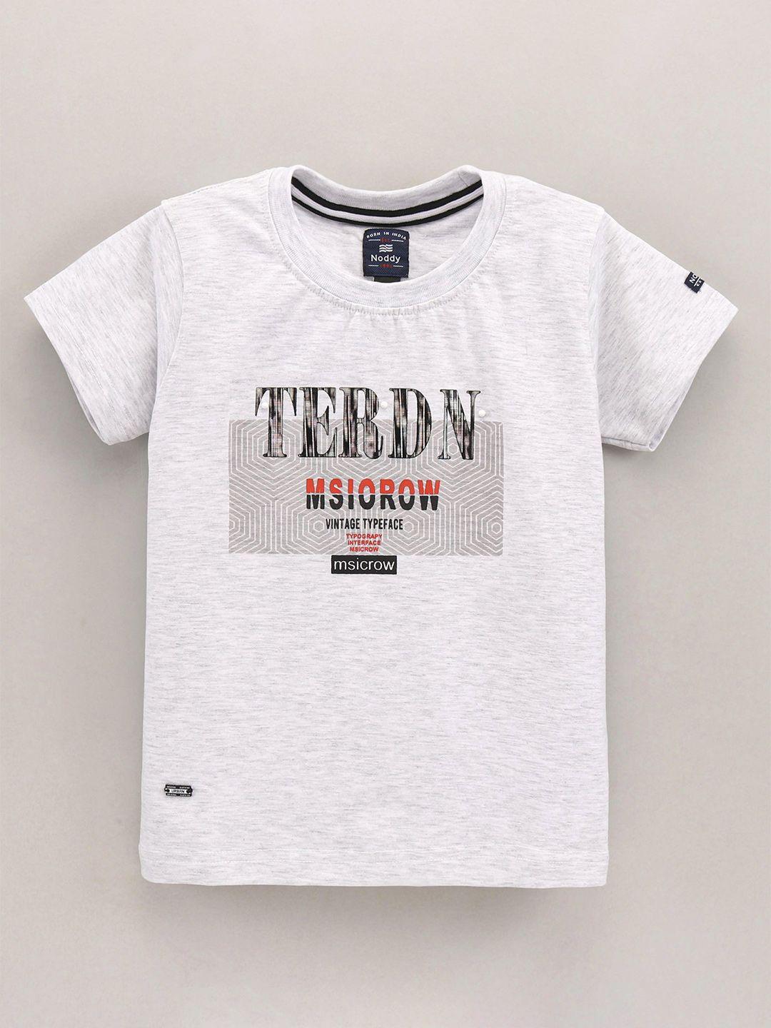 noddy boys grey typography printed t-shirt