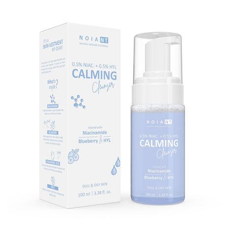 noiant niacinamide + hyl calming cleanser infused with niacinamide, blueberry & hyl | best for dull & oily skin | anti aging | skin firming | wrinkle free | 100ml