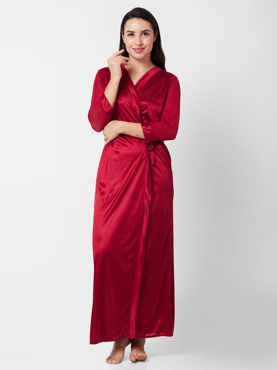 noira lace satin maxi nightdress with robe
