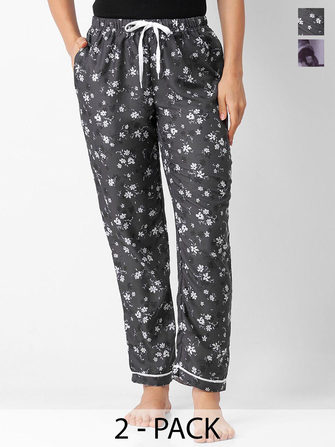 noira pack of 2 mid-rise printed lounge pants