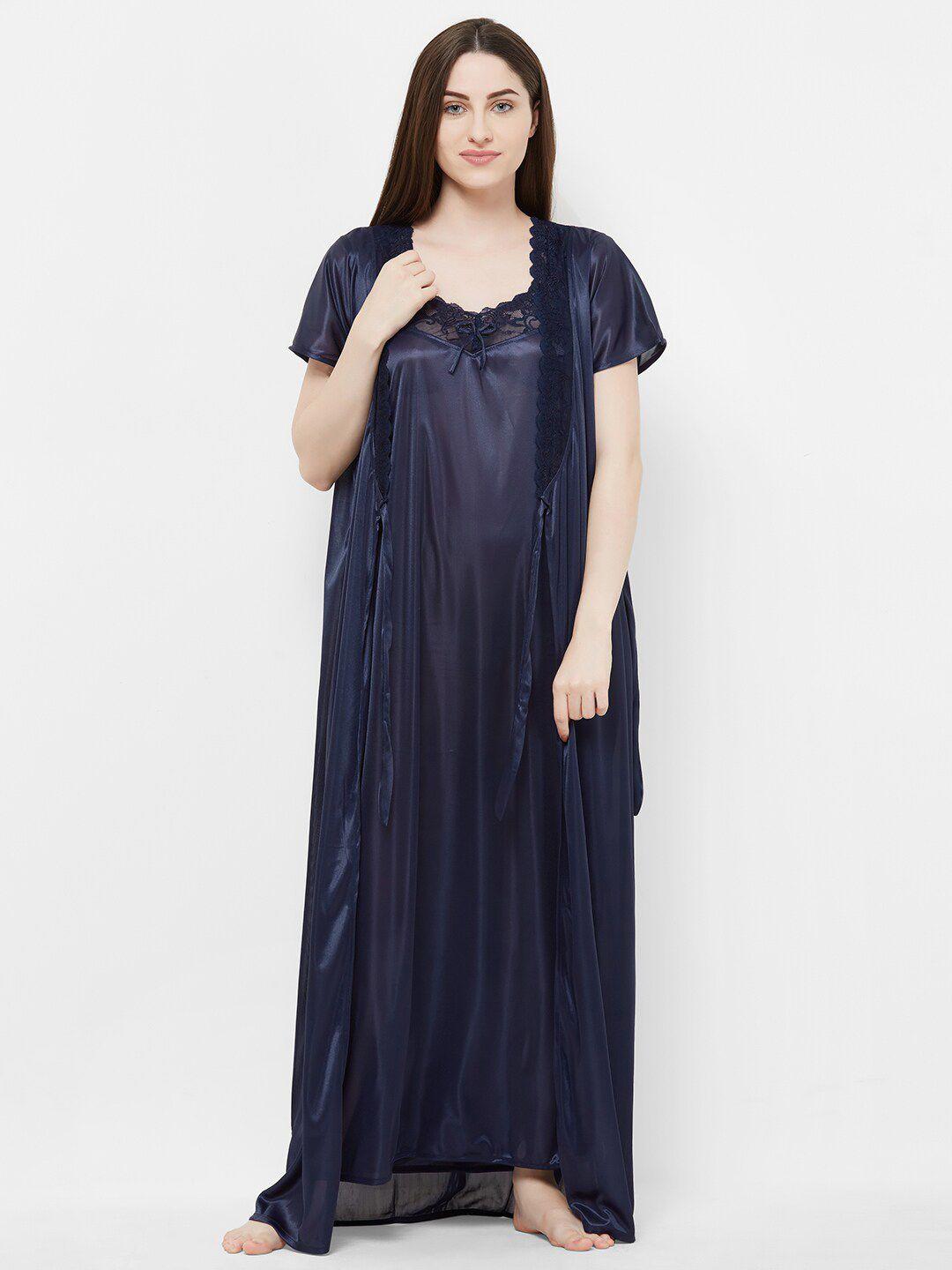 noira satin maxi nightdress with robe