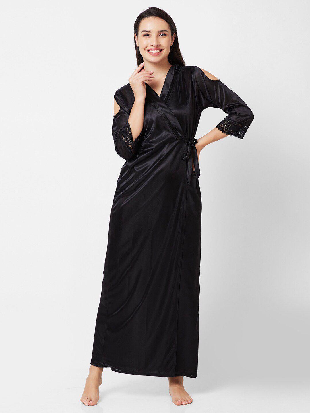 noira satin maxi nightdress with robe