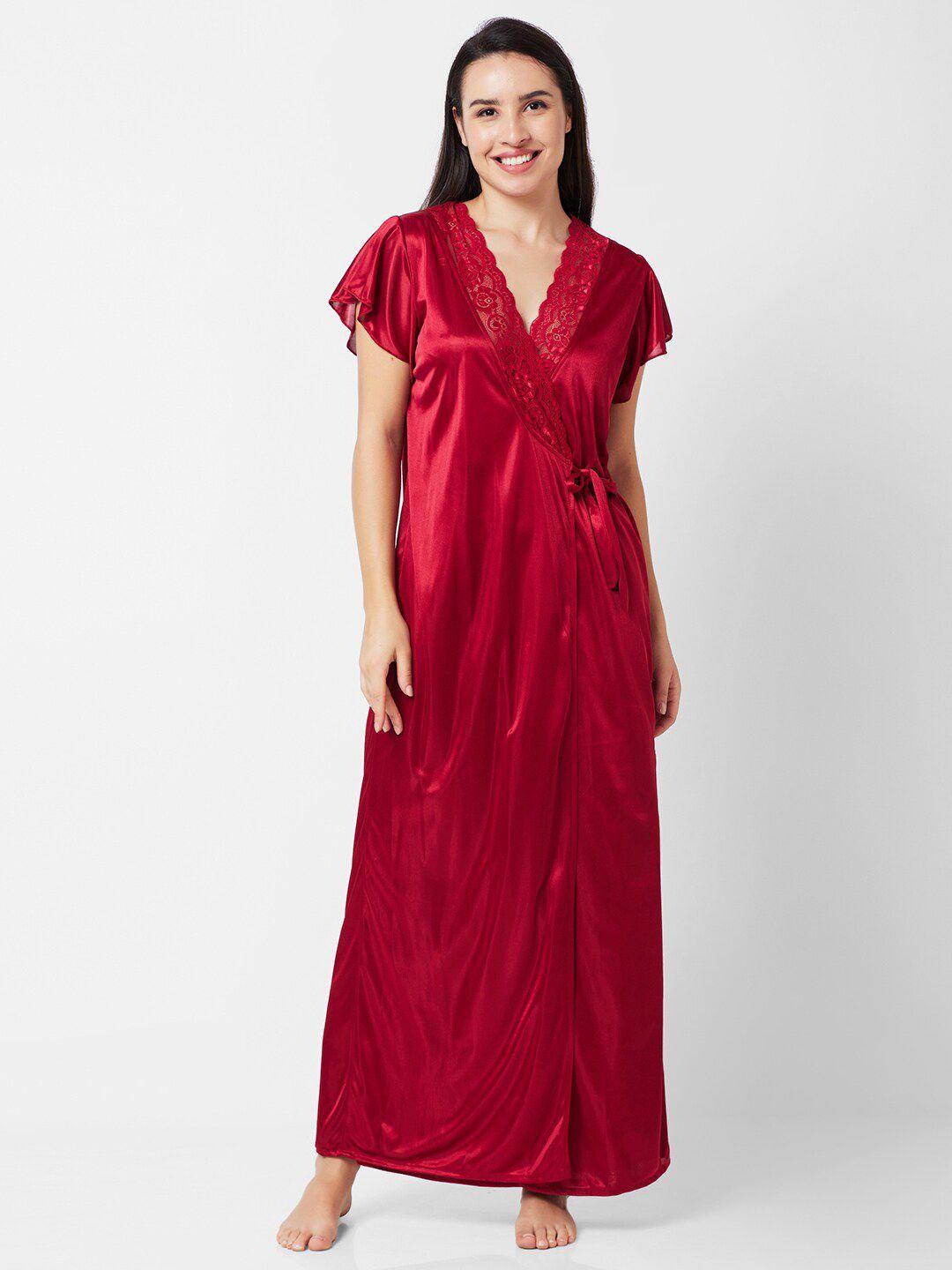 noira satin maxi nightdress with robe