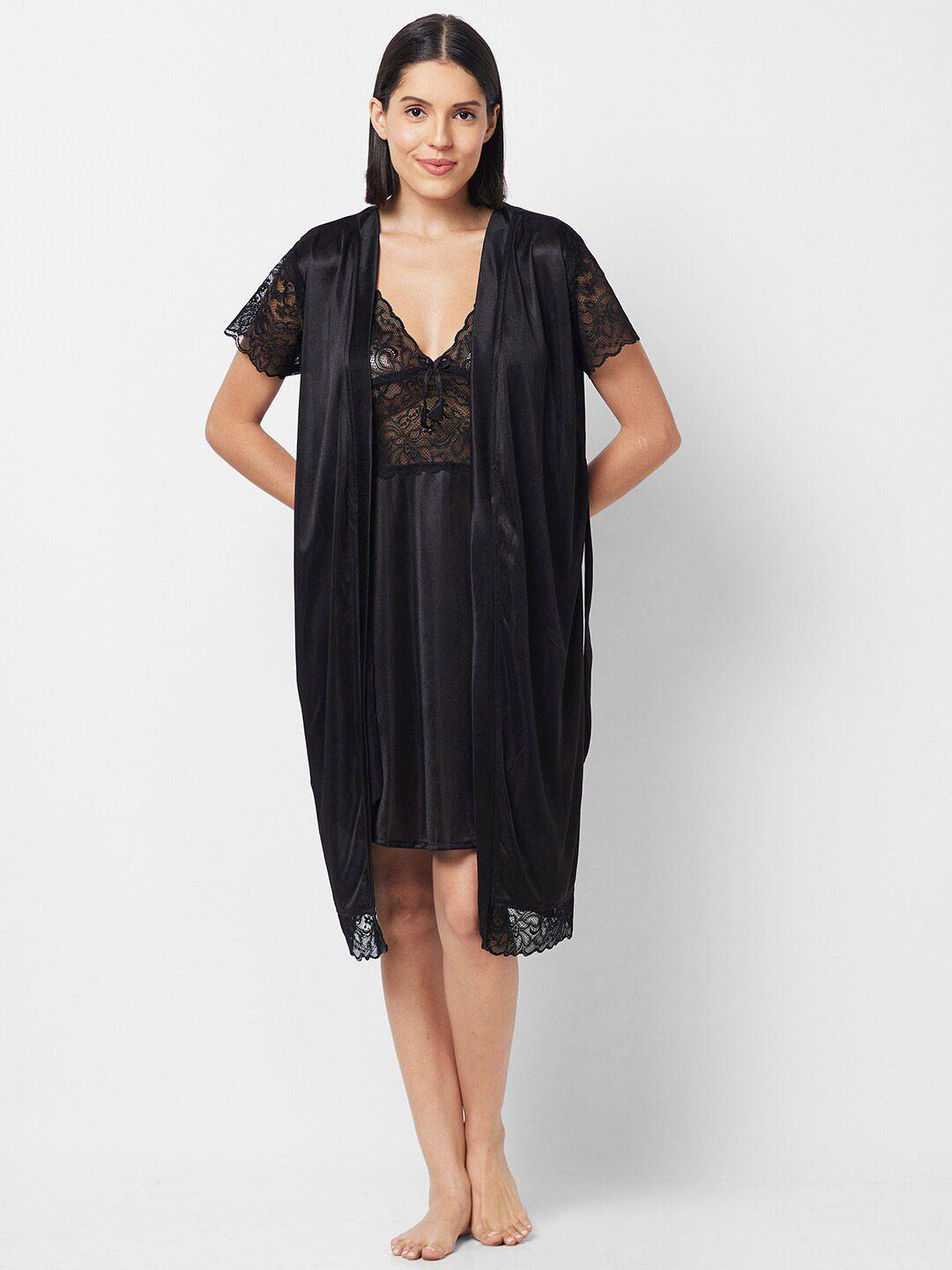noira satin nightdress with robe