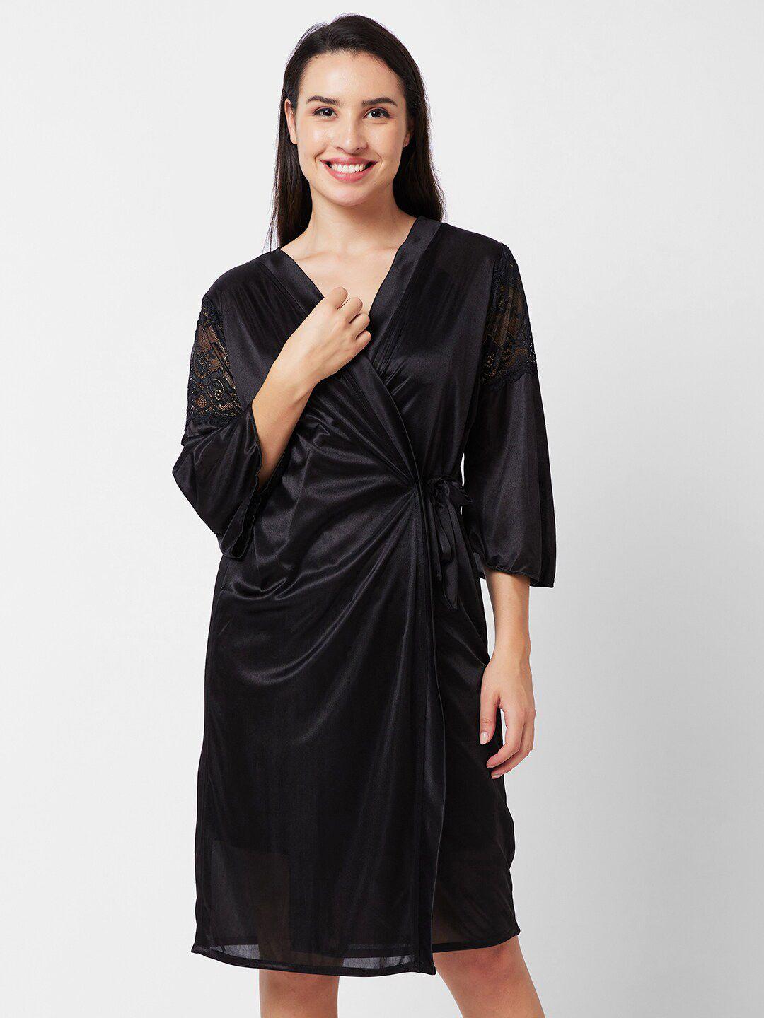 noira self design nightdress with robe